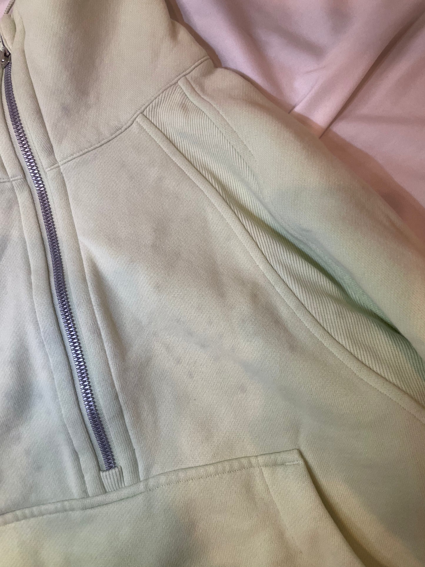 Size S/M Kohlrabi Green Funnel Neck Half Zip Scuba