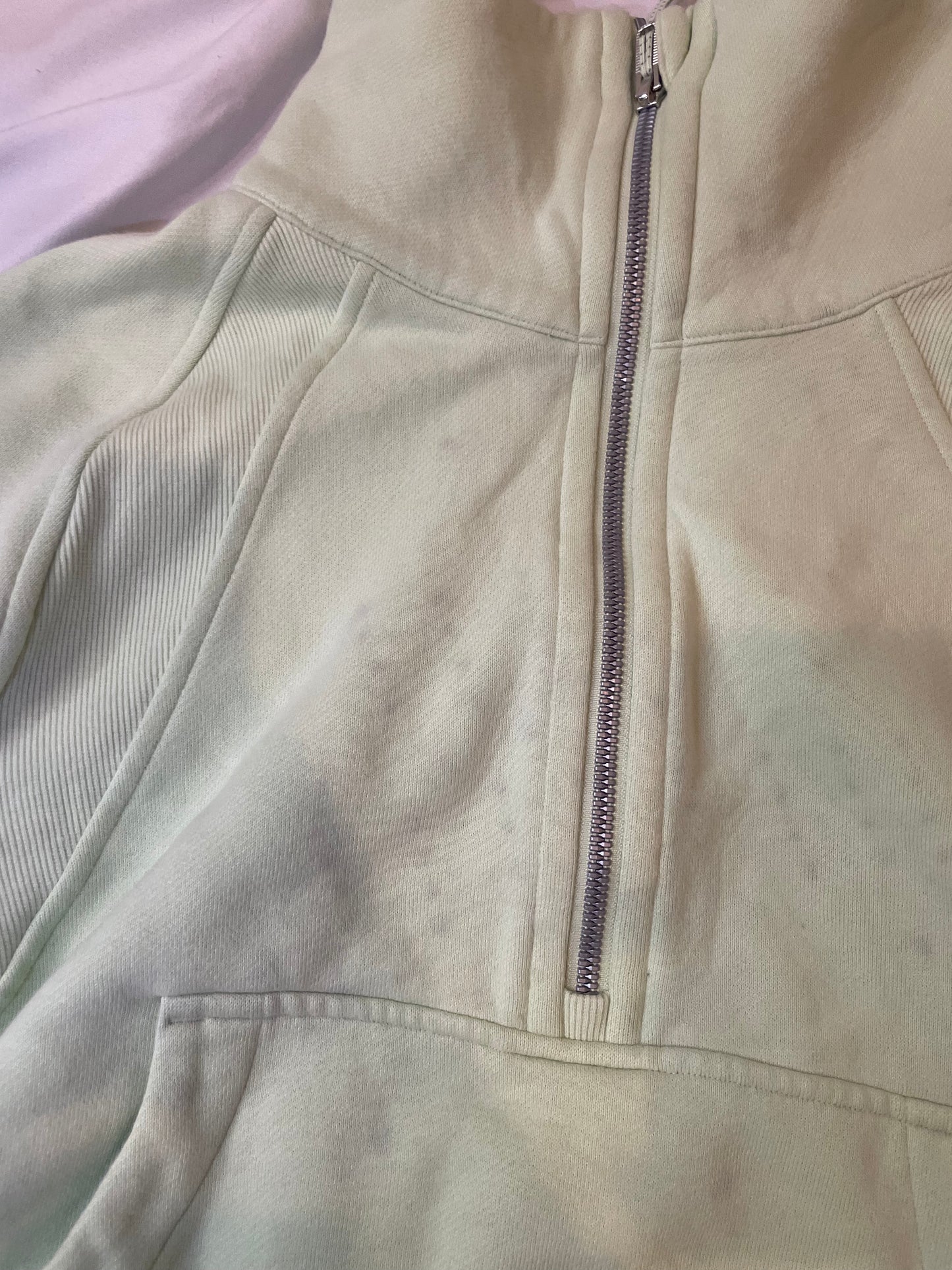 Size S/M Kohlrabi Green Funnel Neck Half Zip Scuba